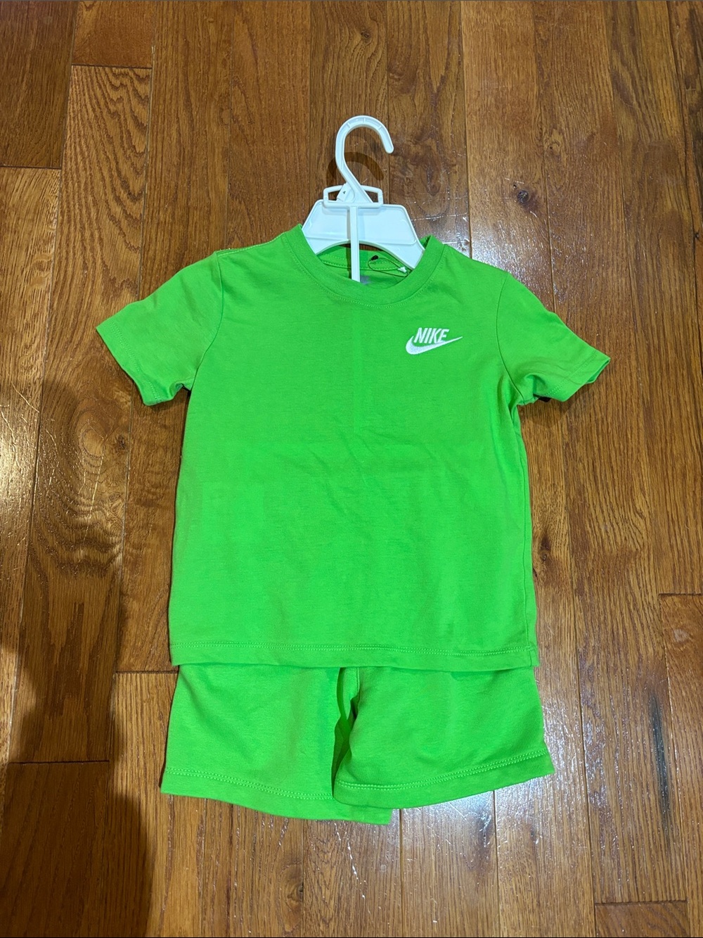 Nike Neon Green Kids Short Sleeve Tee and Shorts Set